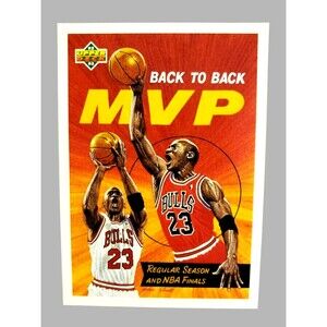 1992-93 Upper Deck MICHAEL JORDAN Back To Back MVP NBA Basketball Card #67 H.O.F